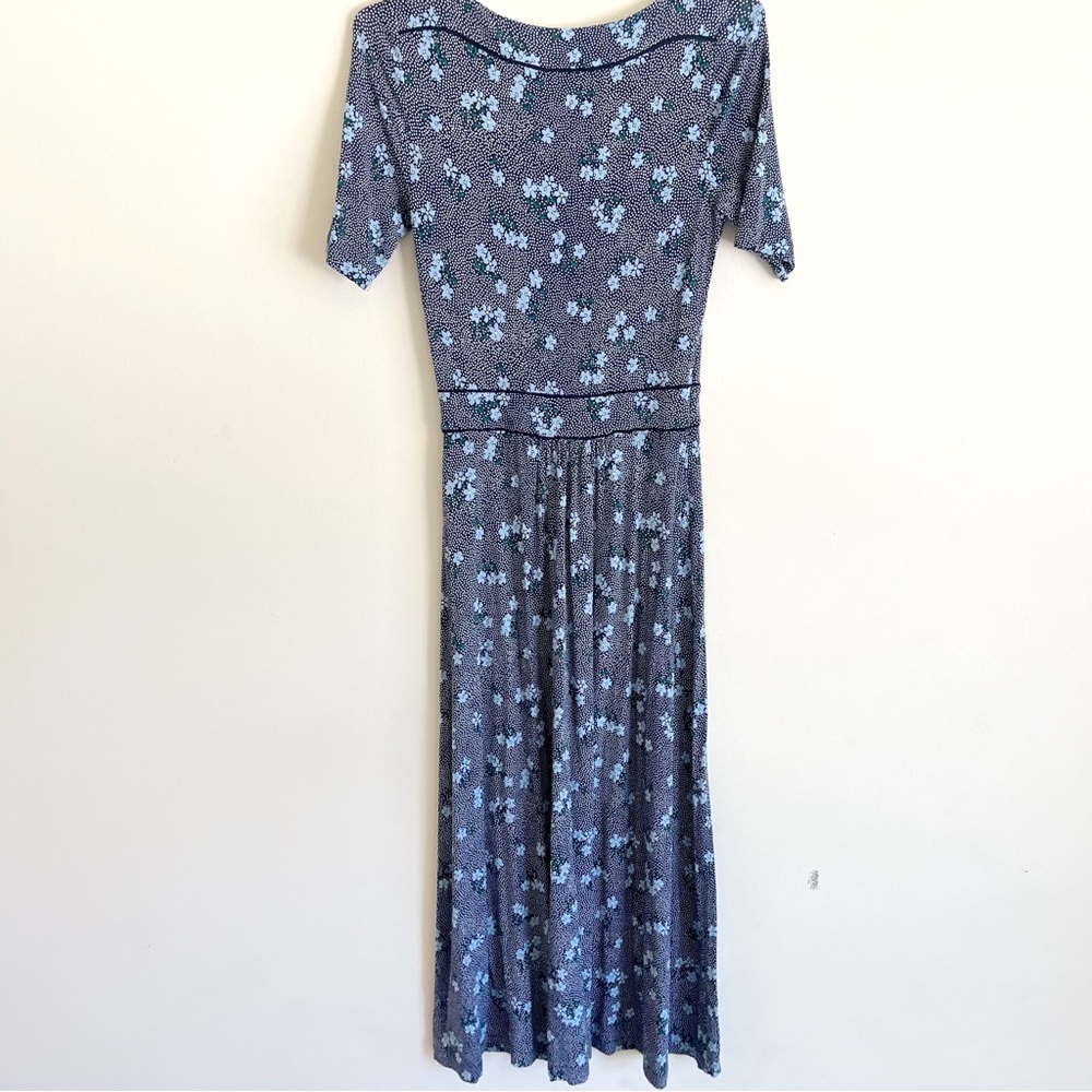 Boden Ava Jersey Floral Spot Dotted Midi Short Sleeve Dress - Picture 7 of 8